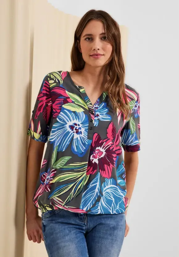 343930- Floral Print Top - Cecil