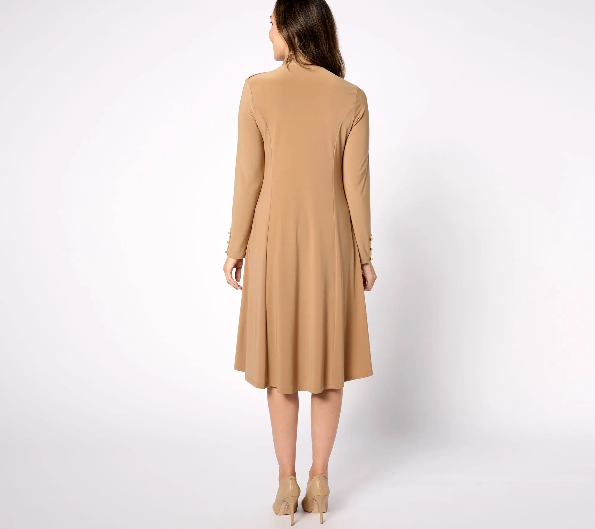 "As Is" Dennis Basso Regular Italia Knit Mock Neck Dress