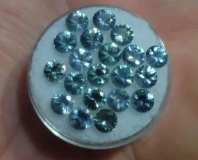 4.5 MM. ROUND SAPPHIRES .45 CT. APPROX. LIGHT BLUE UNHEATED