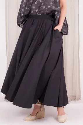 A-Line Midi Skirt in Black    