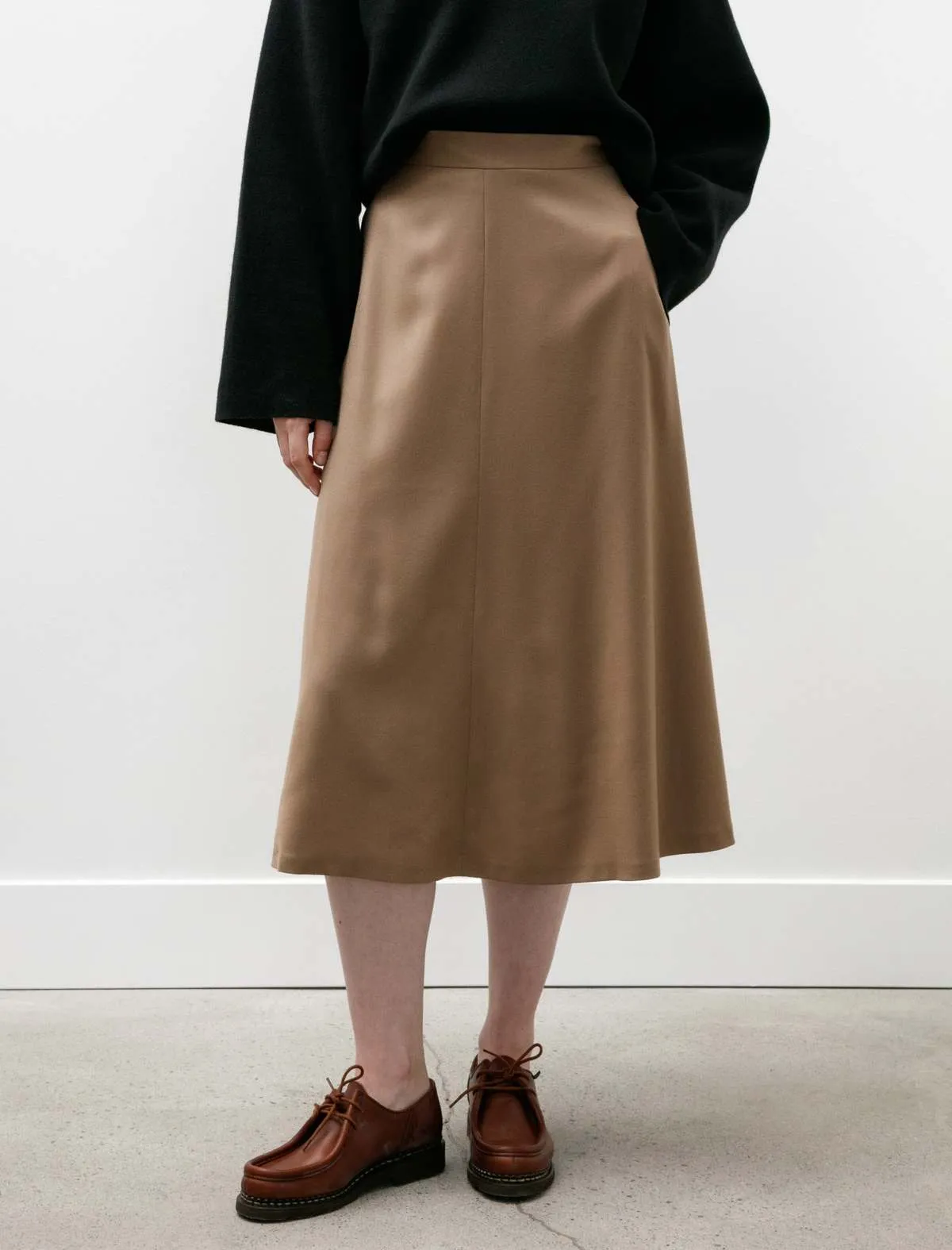 A Line Skirt - Light Camel