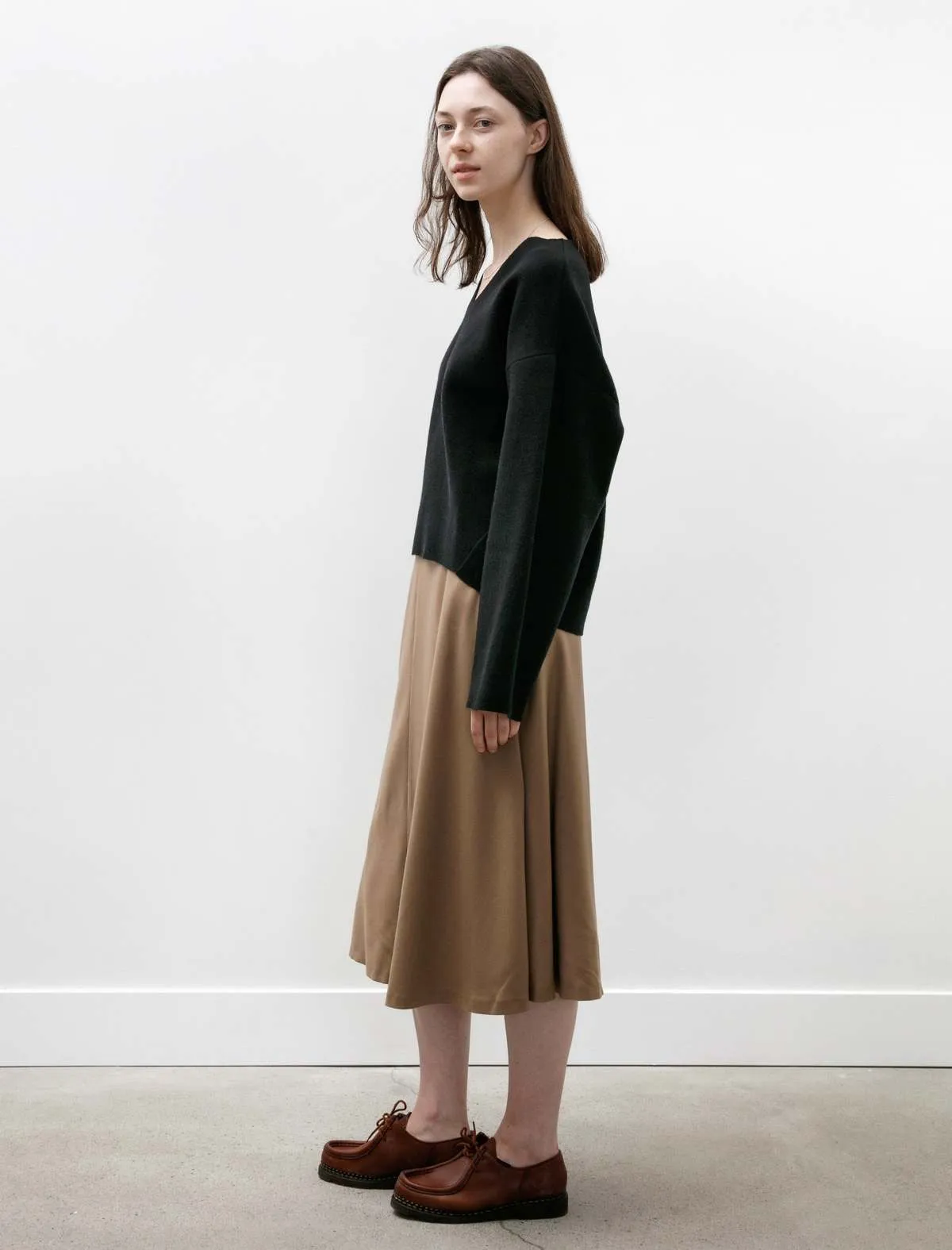 A Line Skirt - Light Camel