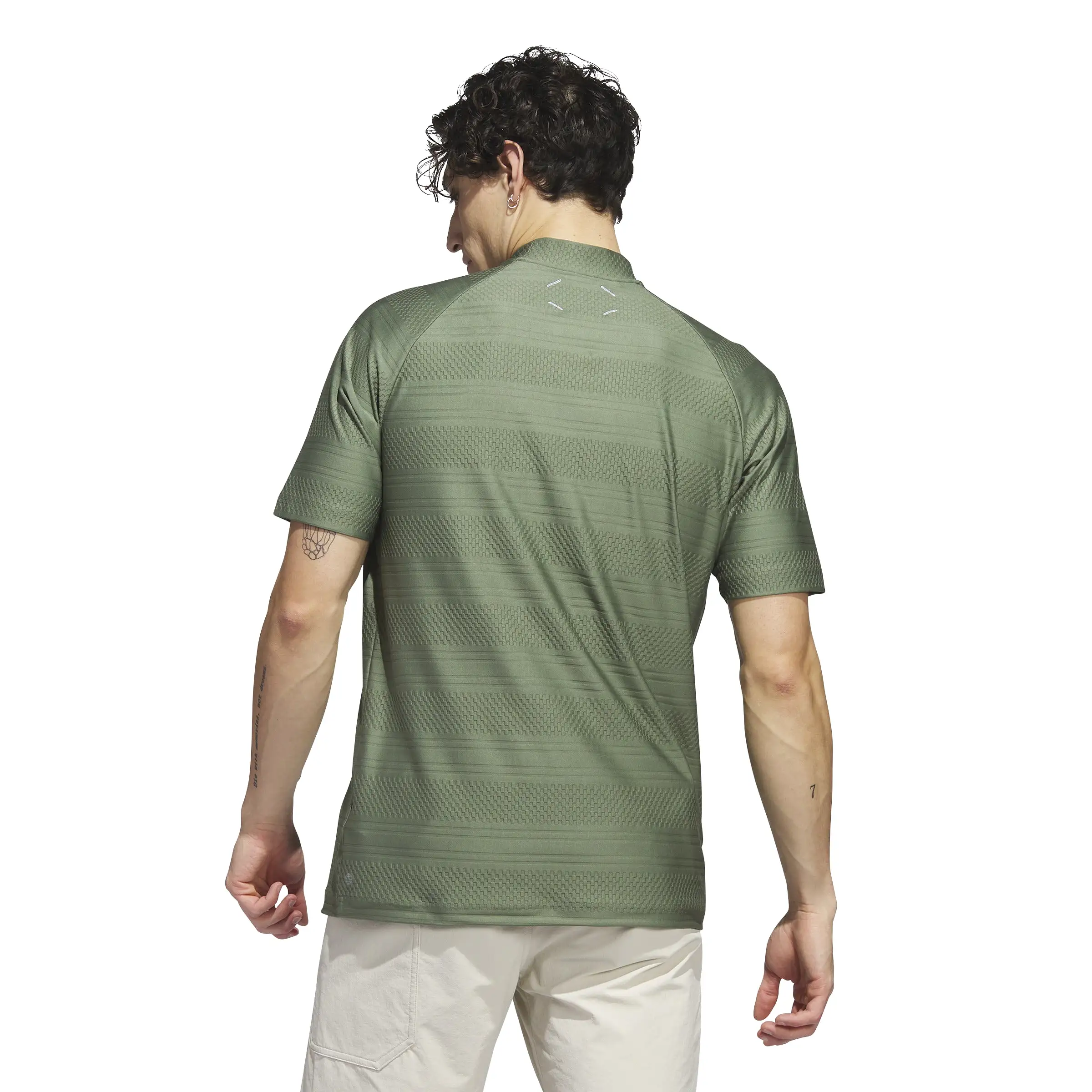 adidas Golf Shirt - adicross Mock Neck Polo - Natural Green SS23