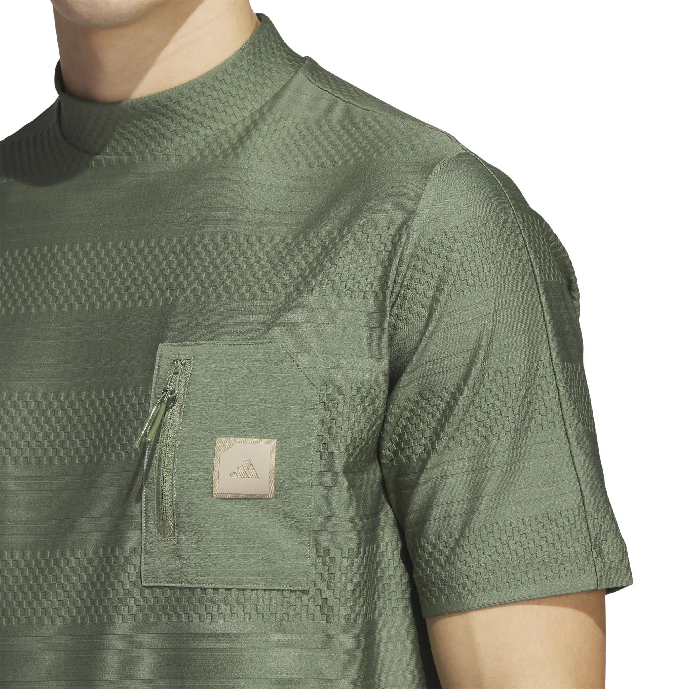 adidas Golf Shirt - adicross Mock Neck Polo - Natural Green SS23