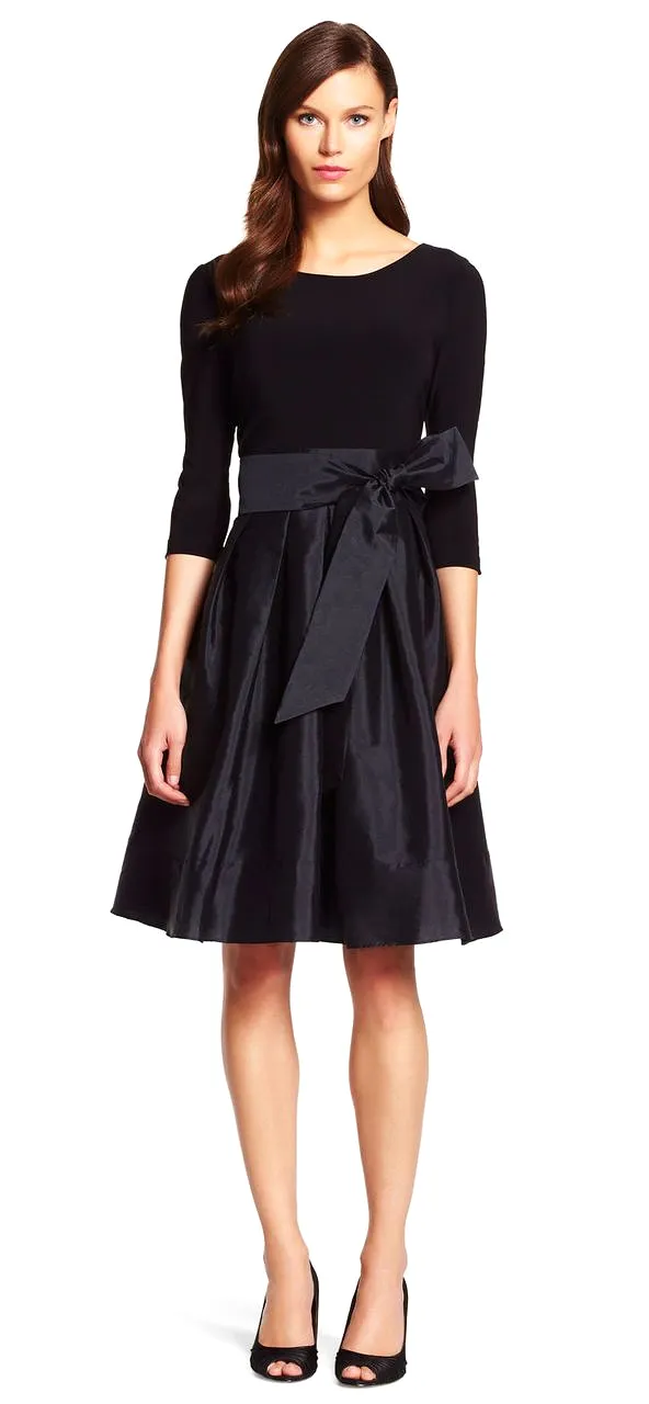 Adrianna Papell AP1D100283 Quarter Sleeve Bow Accent Cocktail Dress