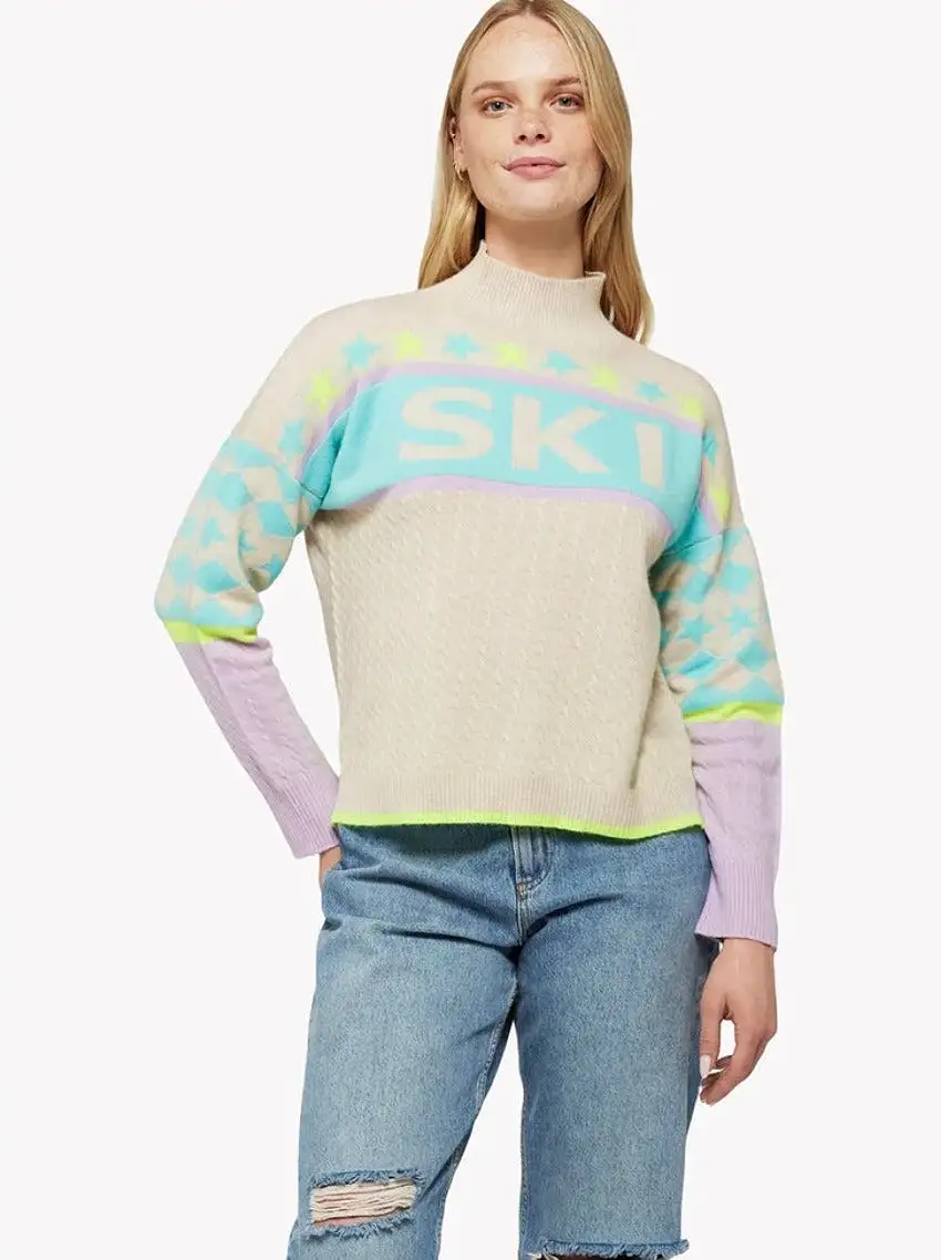 ALPINE SKI CASHMERE MOCK NECK