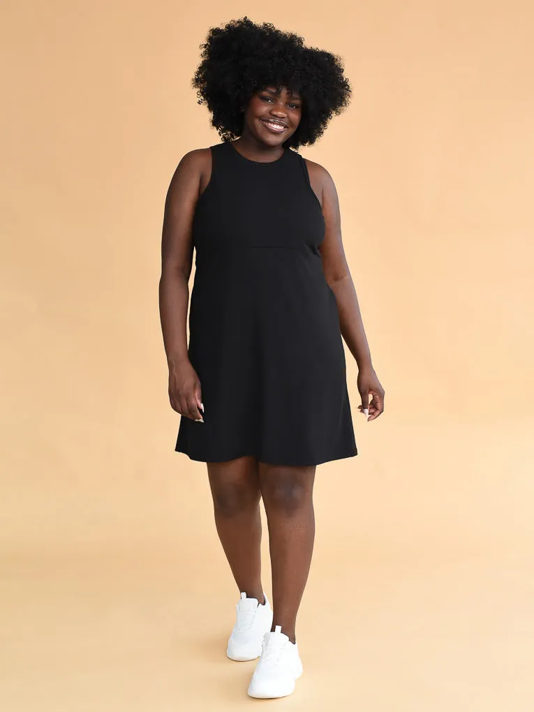 Amber Black A-line Dress