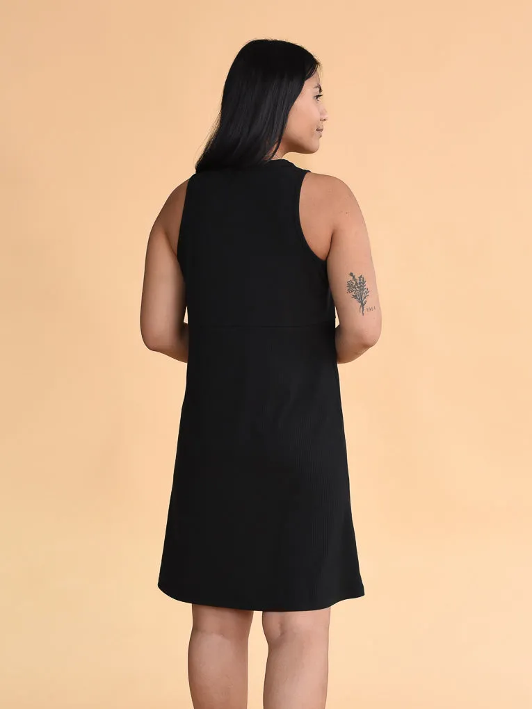 Amber Black A-line Dress