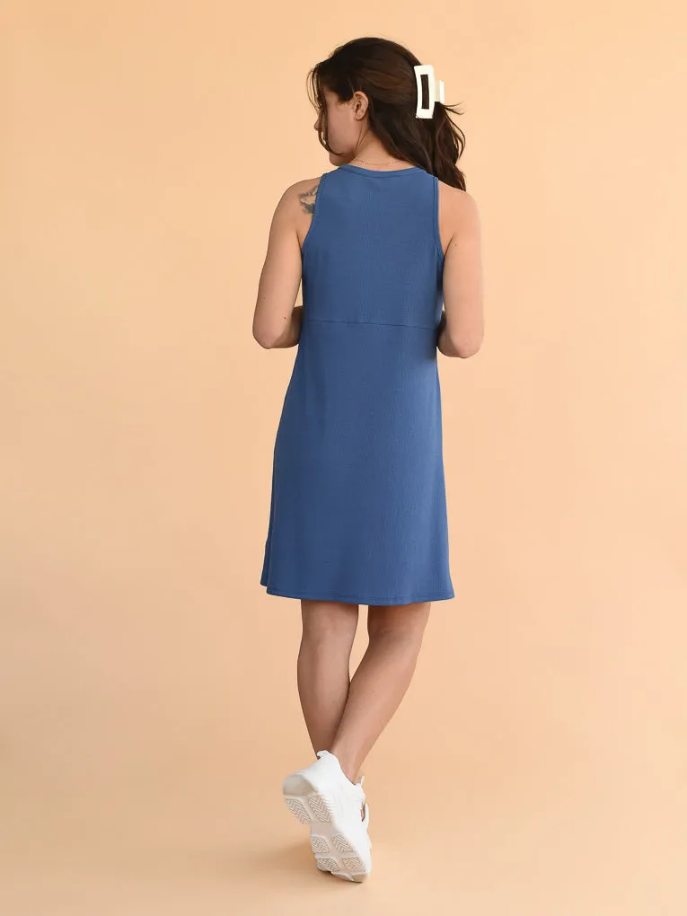 Amber Denim Blue A-line Dress