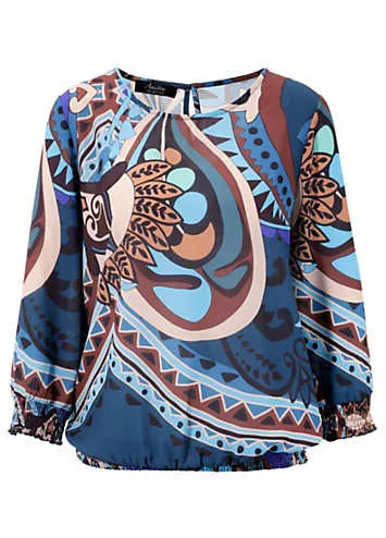 Aniston Printed Three-Quarter Length Sleeve Blouse | Grattan