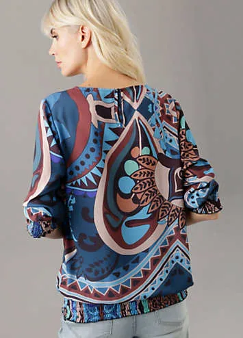 Aniston Printed Three-Quarter Length Sleeve Blouse | Grattan