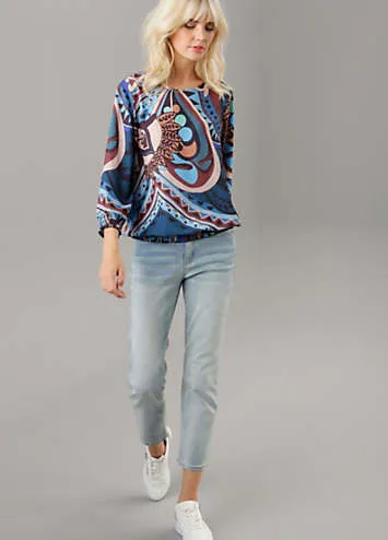 Aniston Printed Three-Quarter Length Sleeve Blouse | Grattan