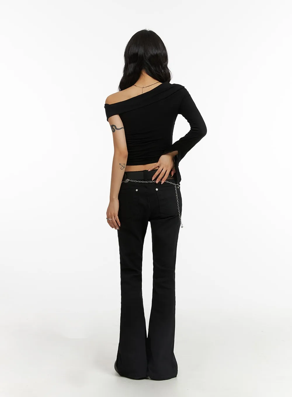 Asymmetrical One-Shoulder Crop Top CJ416