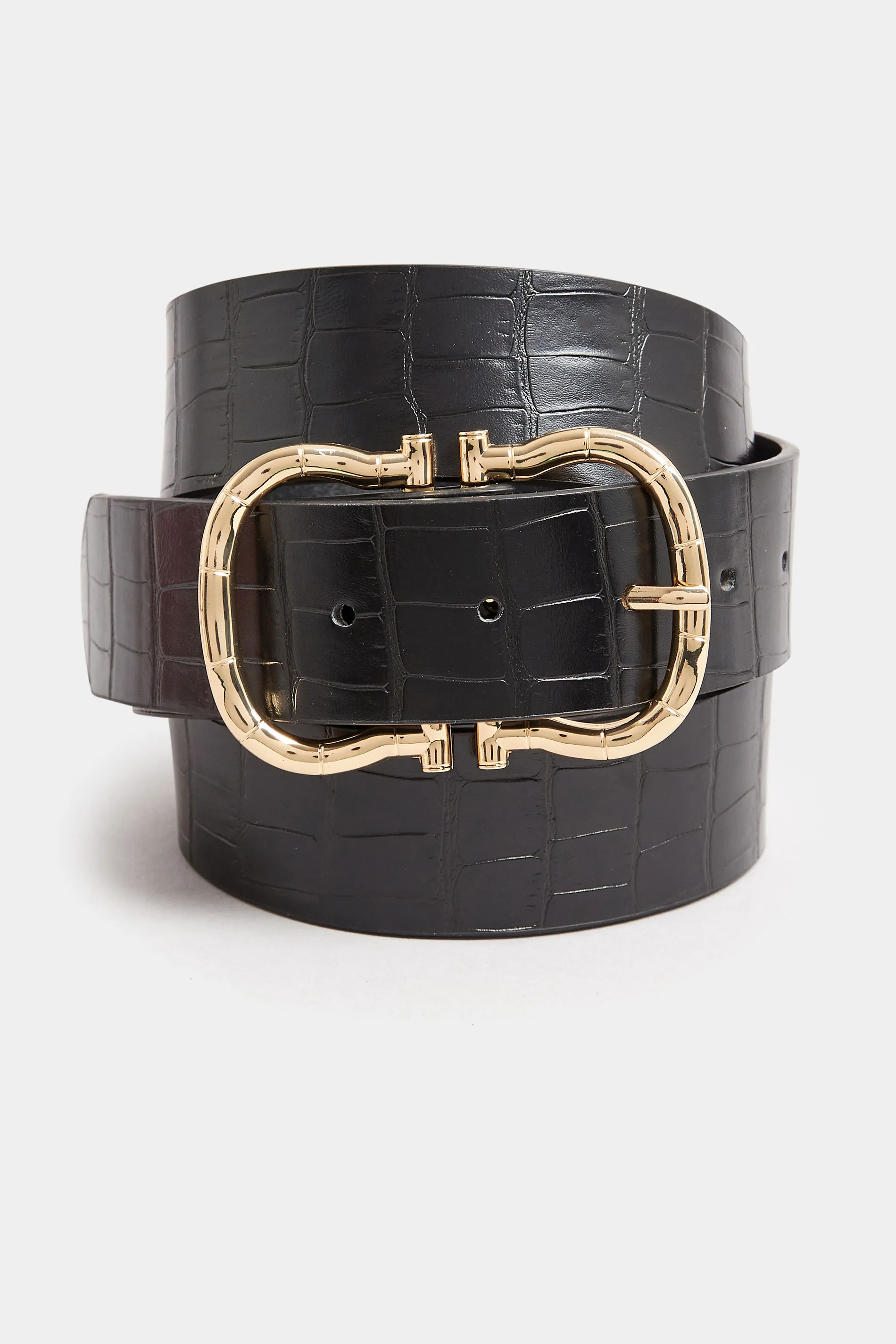 Black Horseshoe Double Buckle Belt