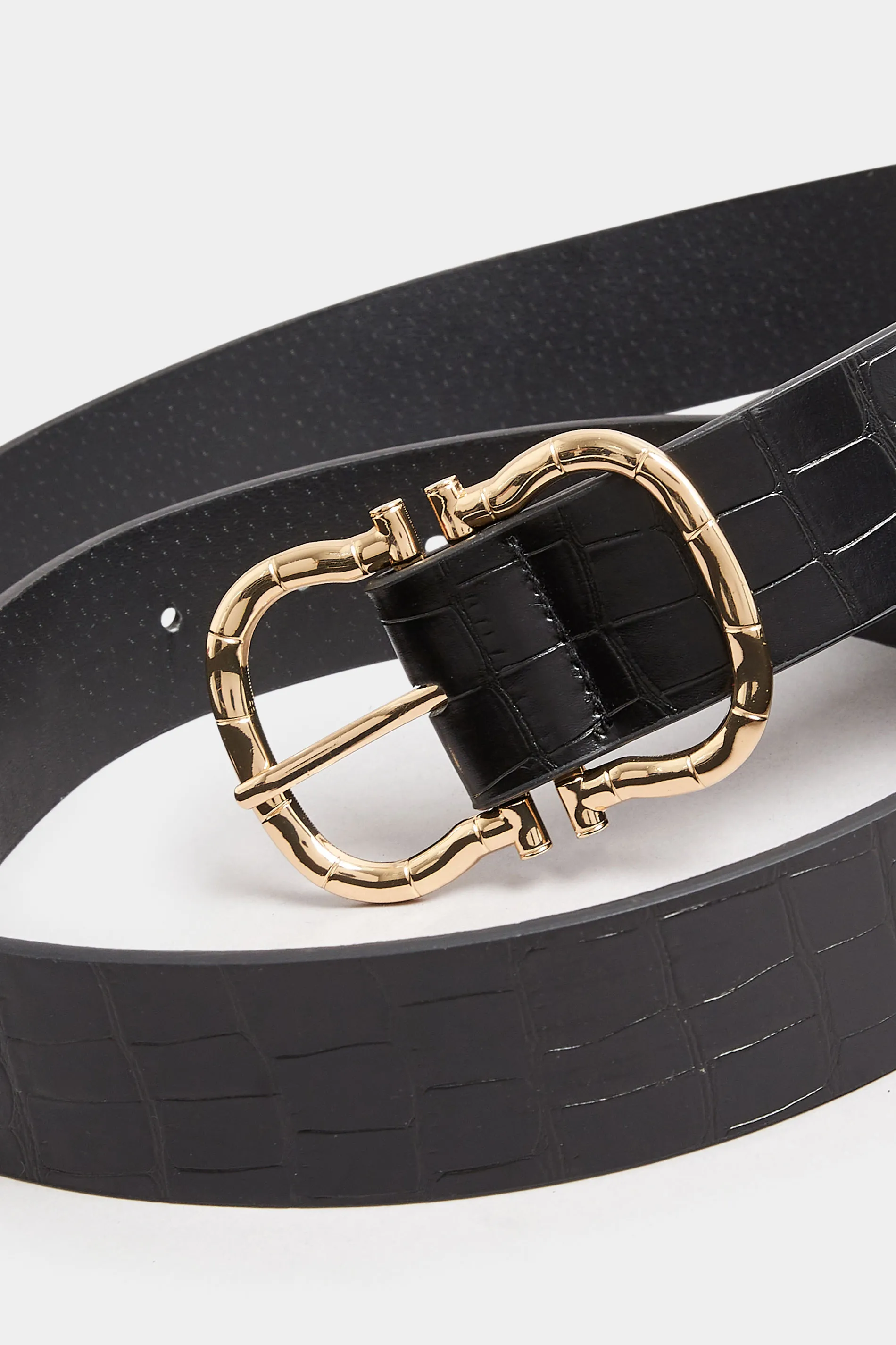 Black Horseshoe Double Buckle Belt