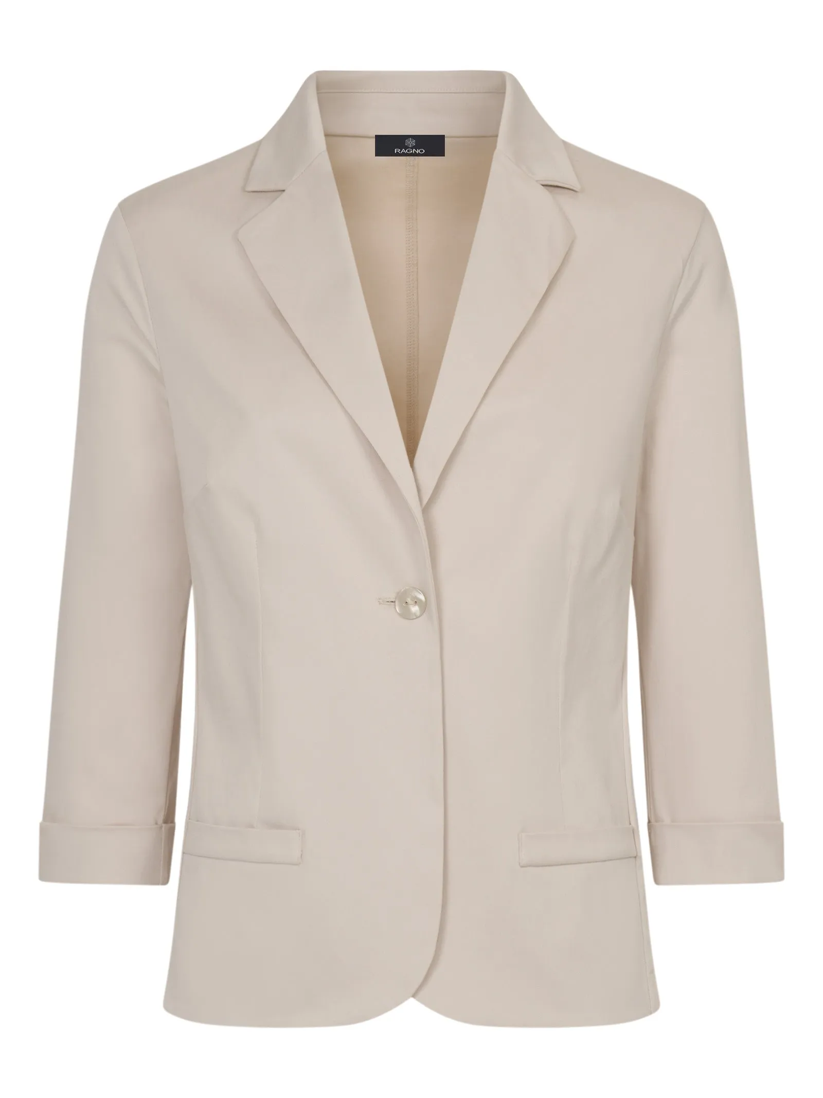 Blazer con manica 3/4 in Satin Power - Champignon