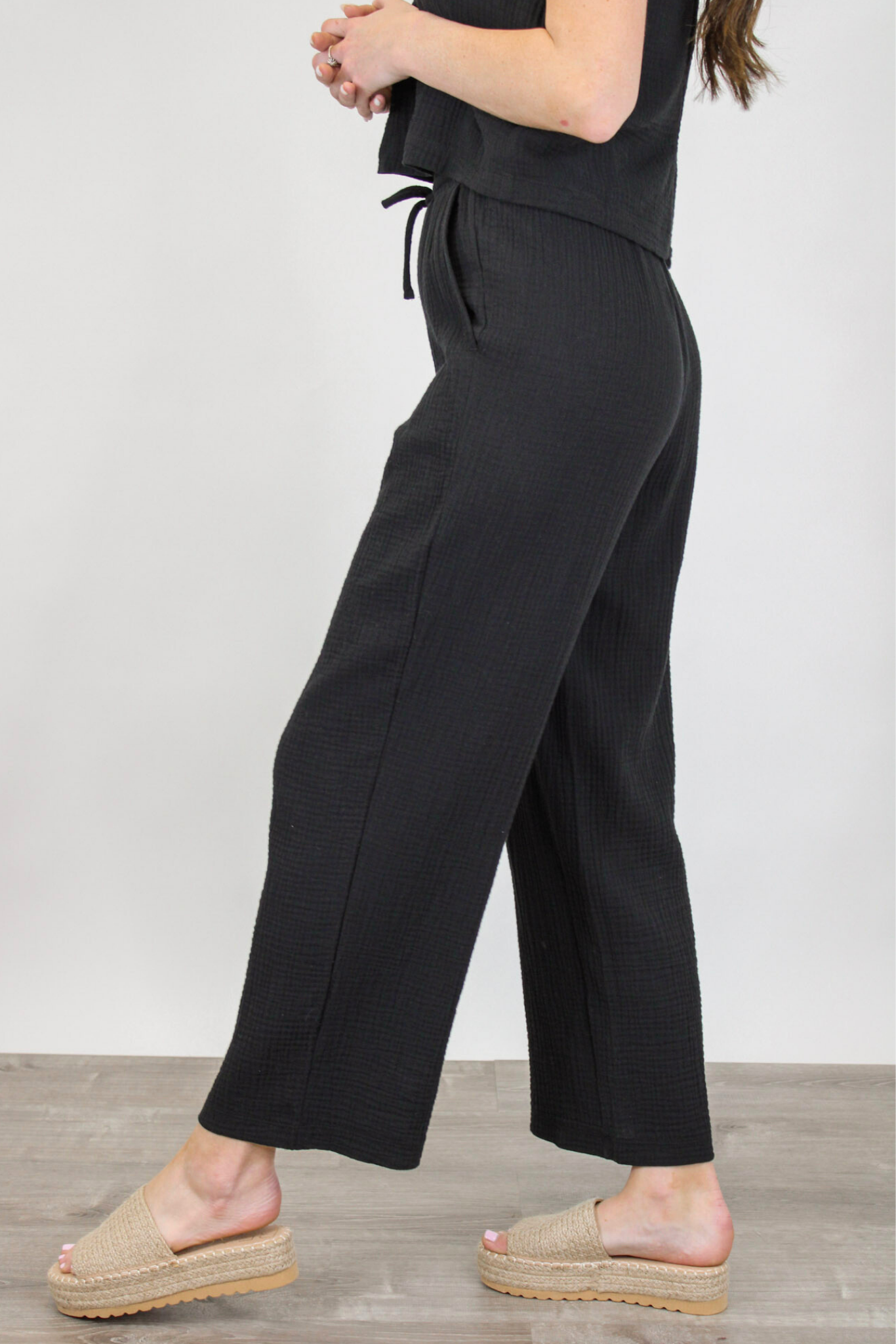 Bondi Gauze Pant in Black by Z Supply