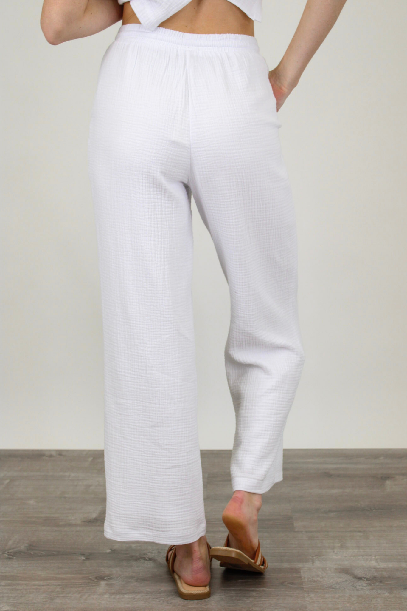 Bondi Gauze Pant in White by Z Supply