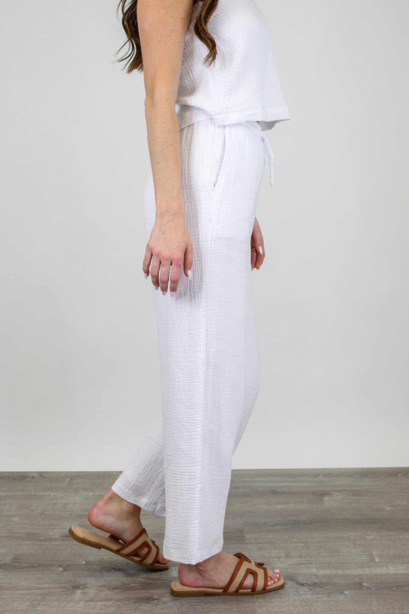 Bondi Gauze Pant in White by Z Supply