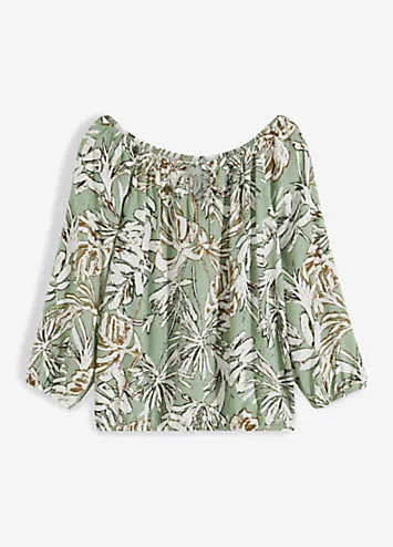 bonprix Floral Print Three-Quarter Length Sleeve Blouse | Grattan