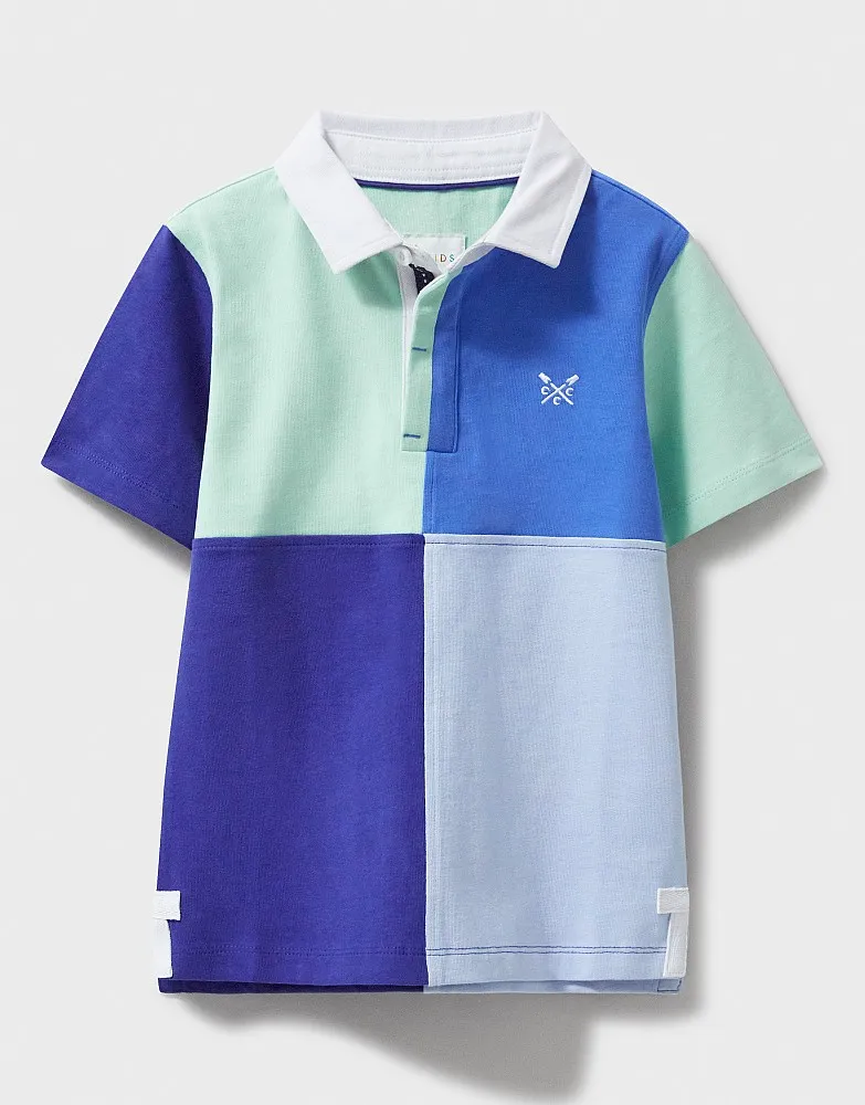 Boy's Panelled Short Sleeve Rugby Shirt from Crew Clothing Company