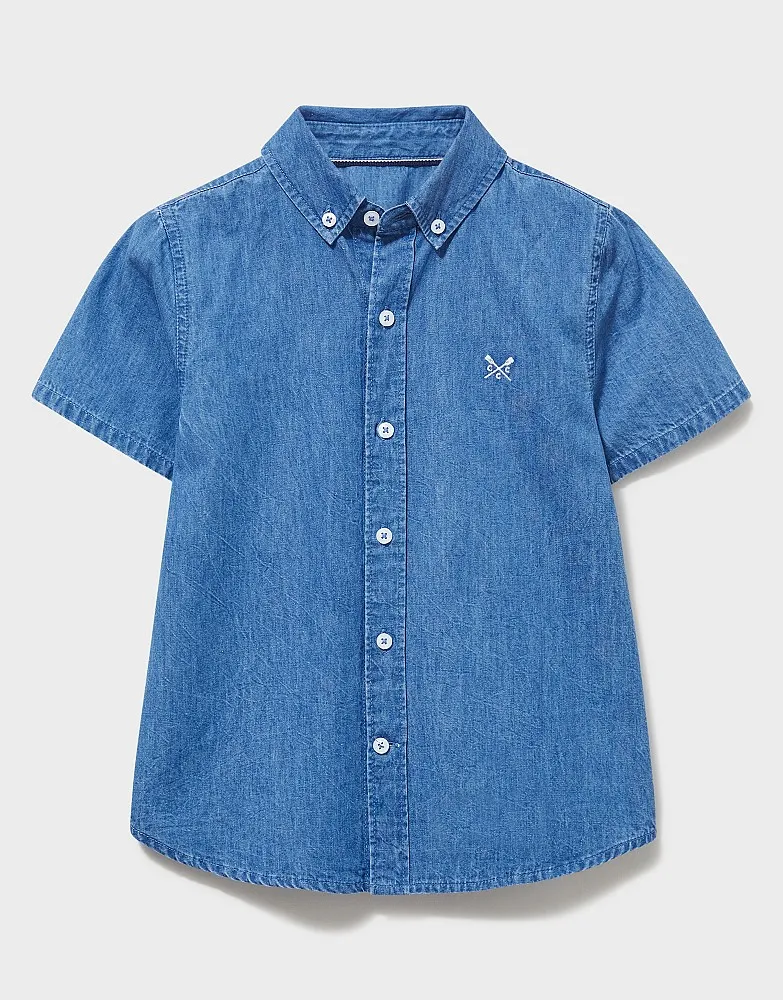 Boy's Short Sleeve Chambray Shirt from Crew Clothing Company