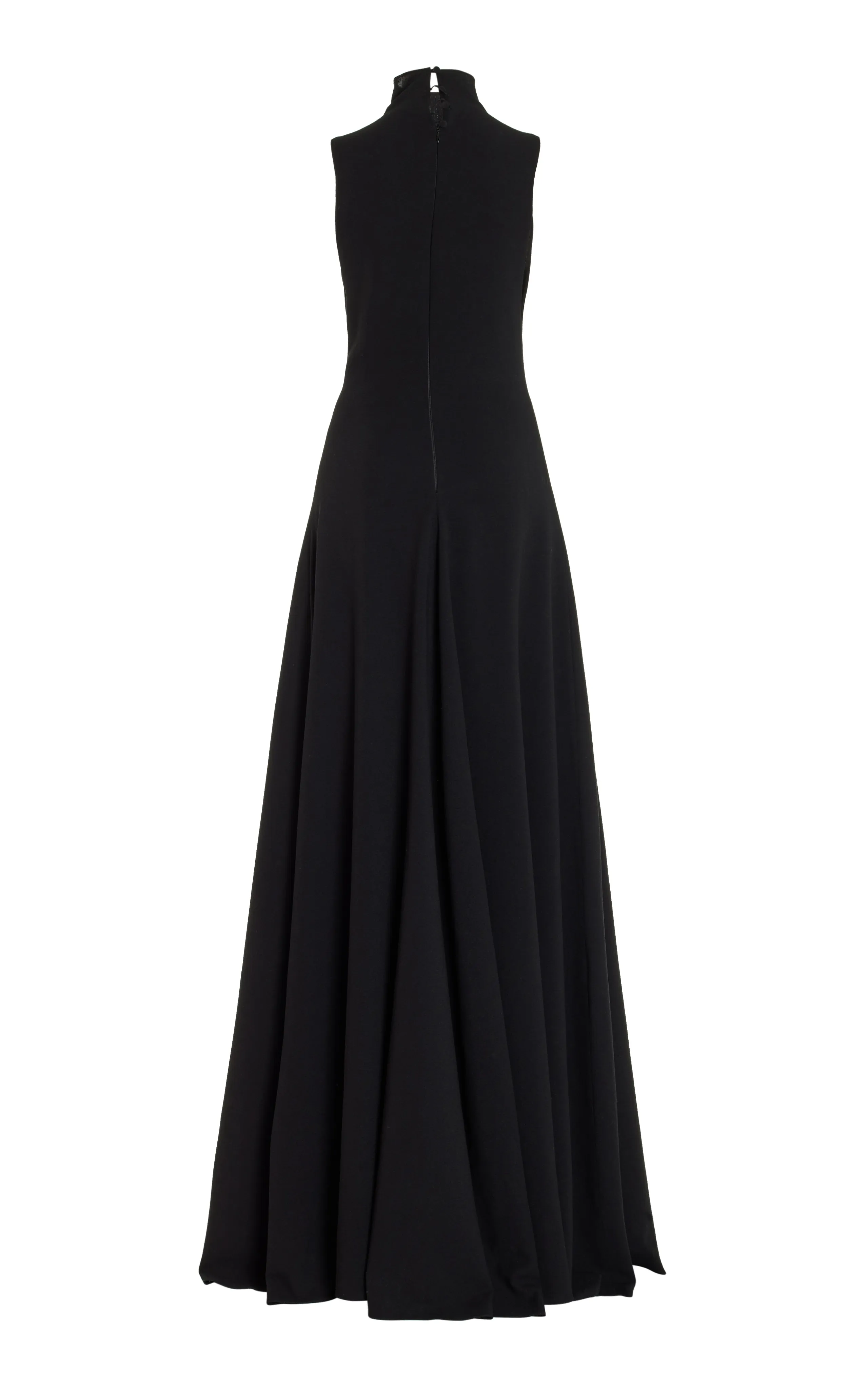 Brandon Maxwell The Aurora Mock Neck Stretch-Crepe Maxi Dress