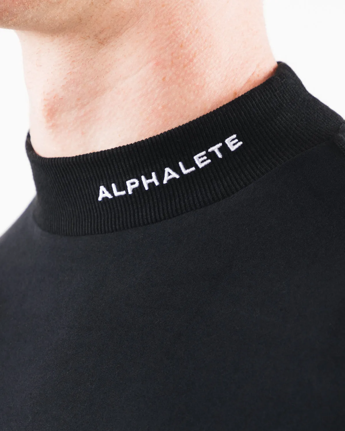 Brushed Core Mock Neck LS - Black