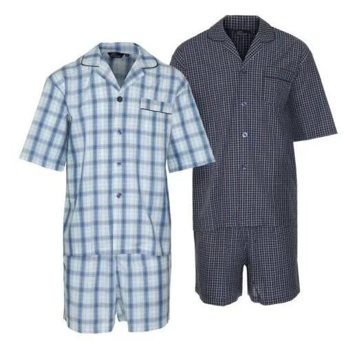 Buy Light Weight Short Sleeve Checked Mens Pyjamas Set - Fast UK Delivery | Insight Clothing