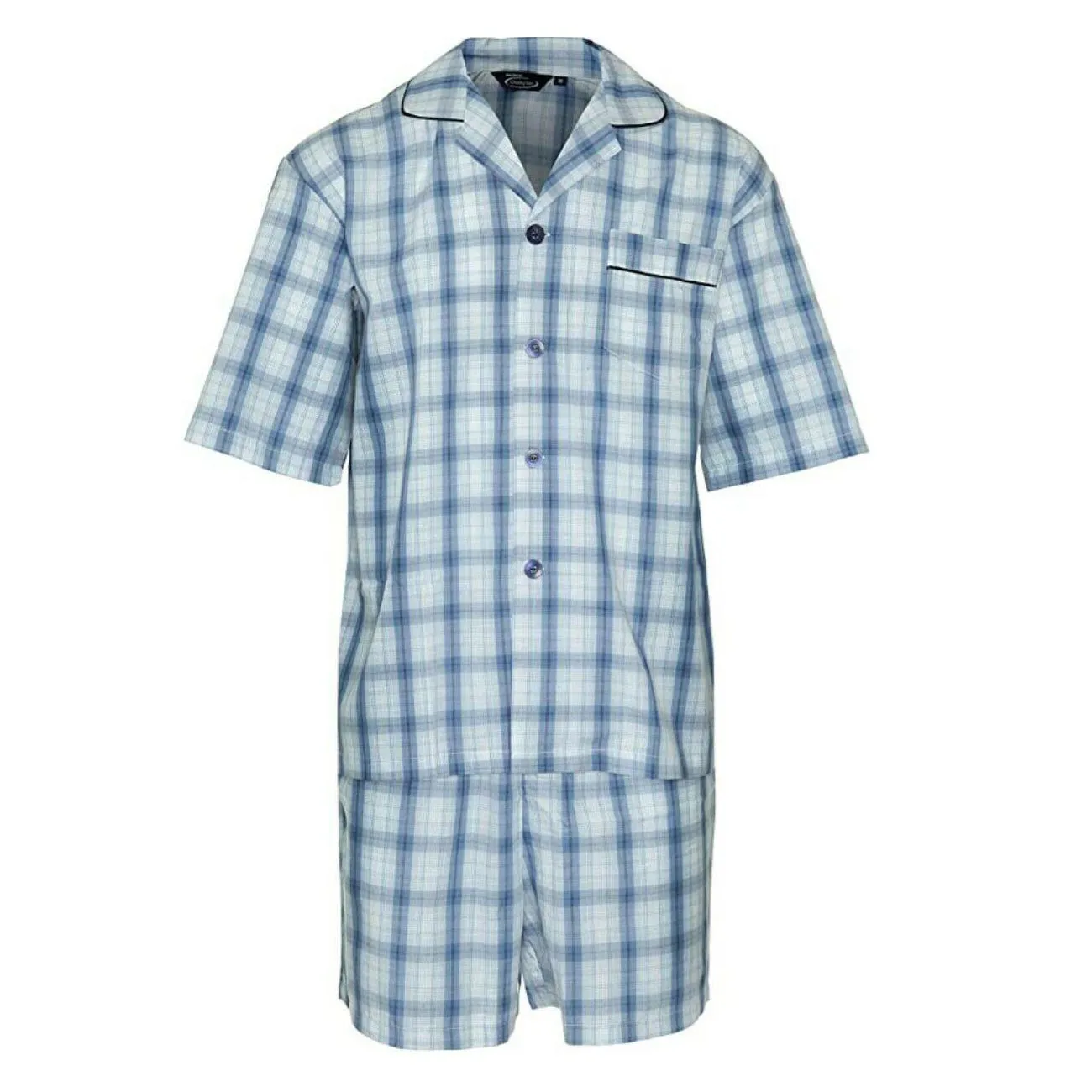 Buy Light Weight Short Sleeve Checked Mens Pyjamas Set - Fast UK Delivery | Insight Clothing