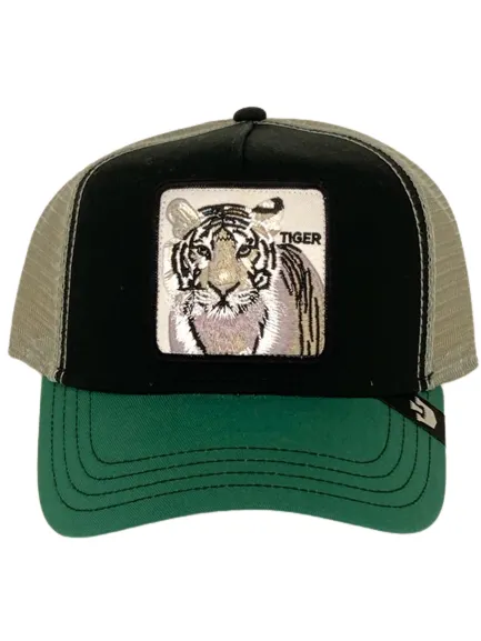 CAPPELLINO UOMO NERO/VERDE TIGER