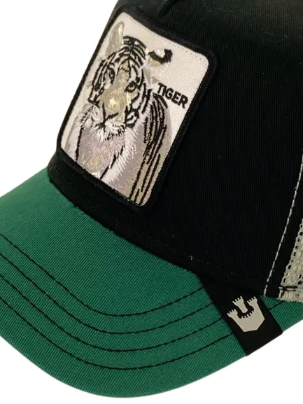 CAPPELLINO UOMO NERO/VERDE TIGER