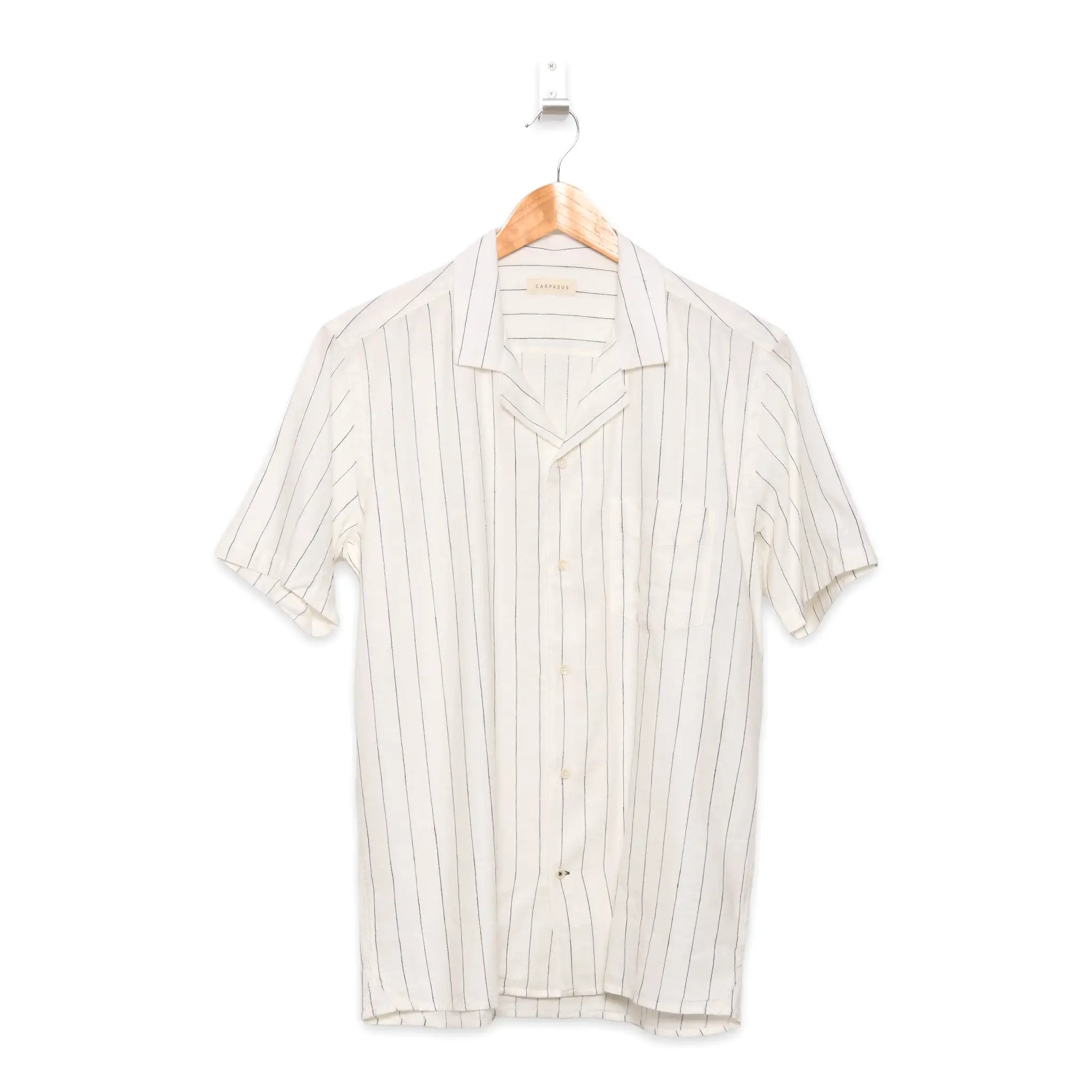 Carpasus short sleeve shirt Verita navy stripe