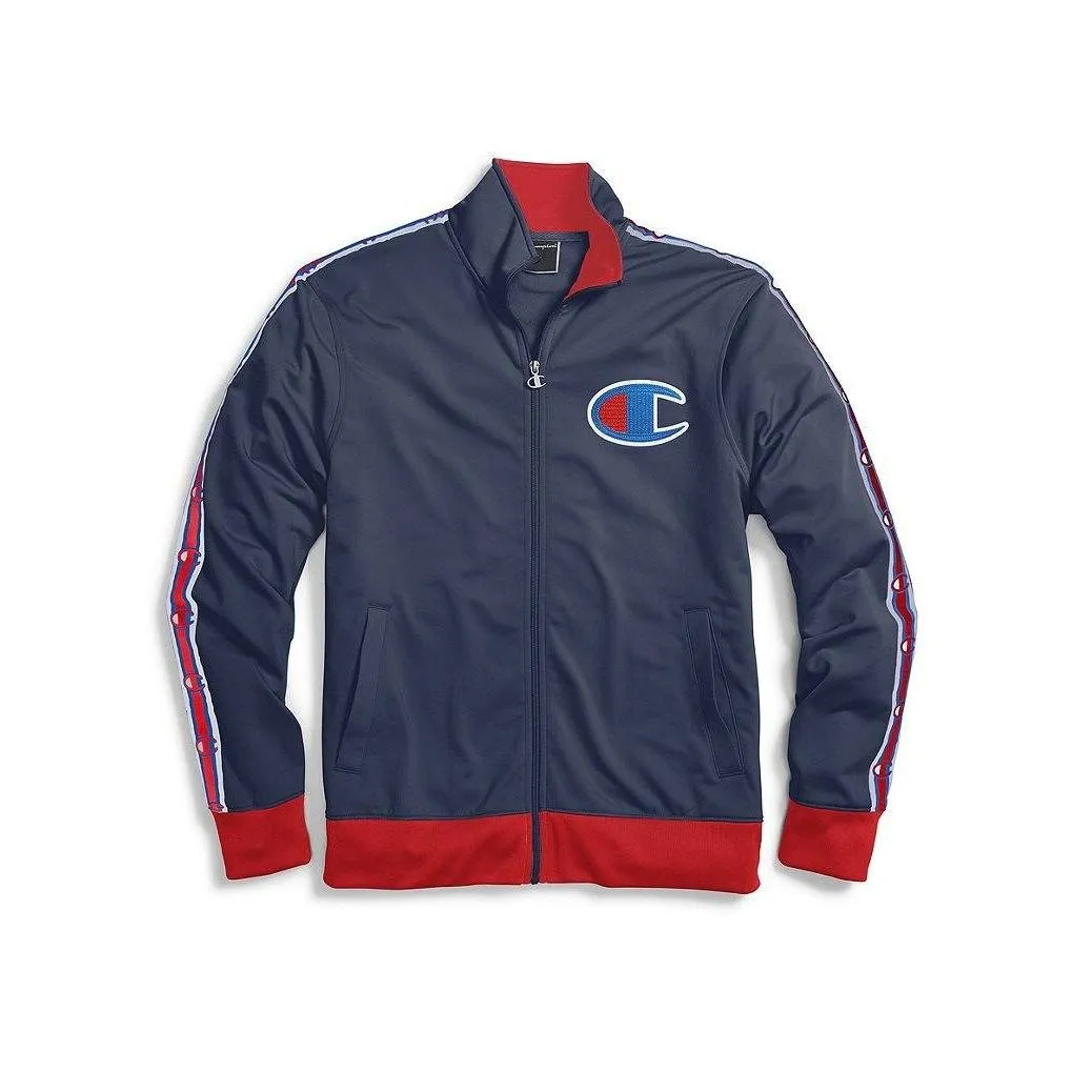 Champion Track Jacket Chain Stitch on Felt C Indigo Scarlet Men V3377-549870-AEZ