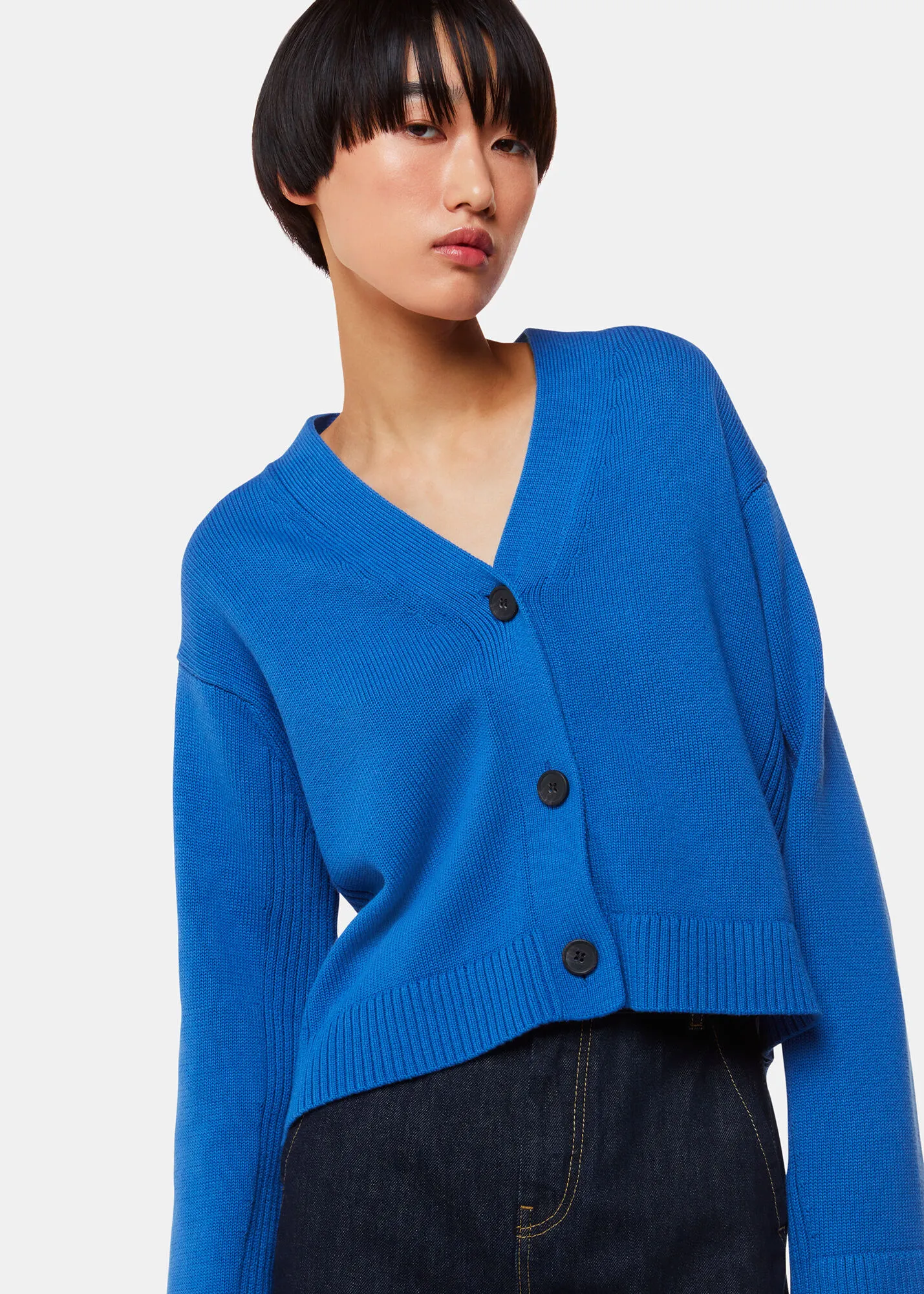 Cobalt Blue Nina Button Front Cardigan