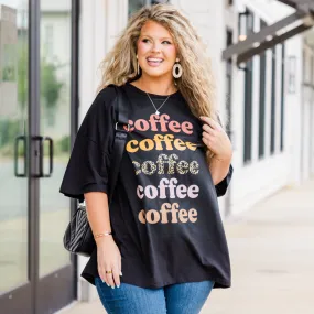 Coffee Lover Boyfriend Tee, Black