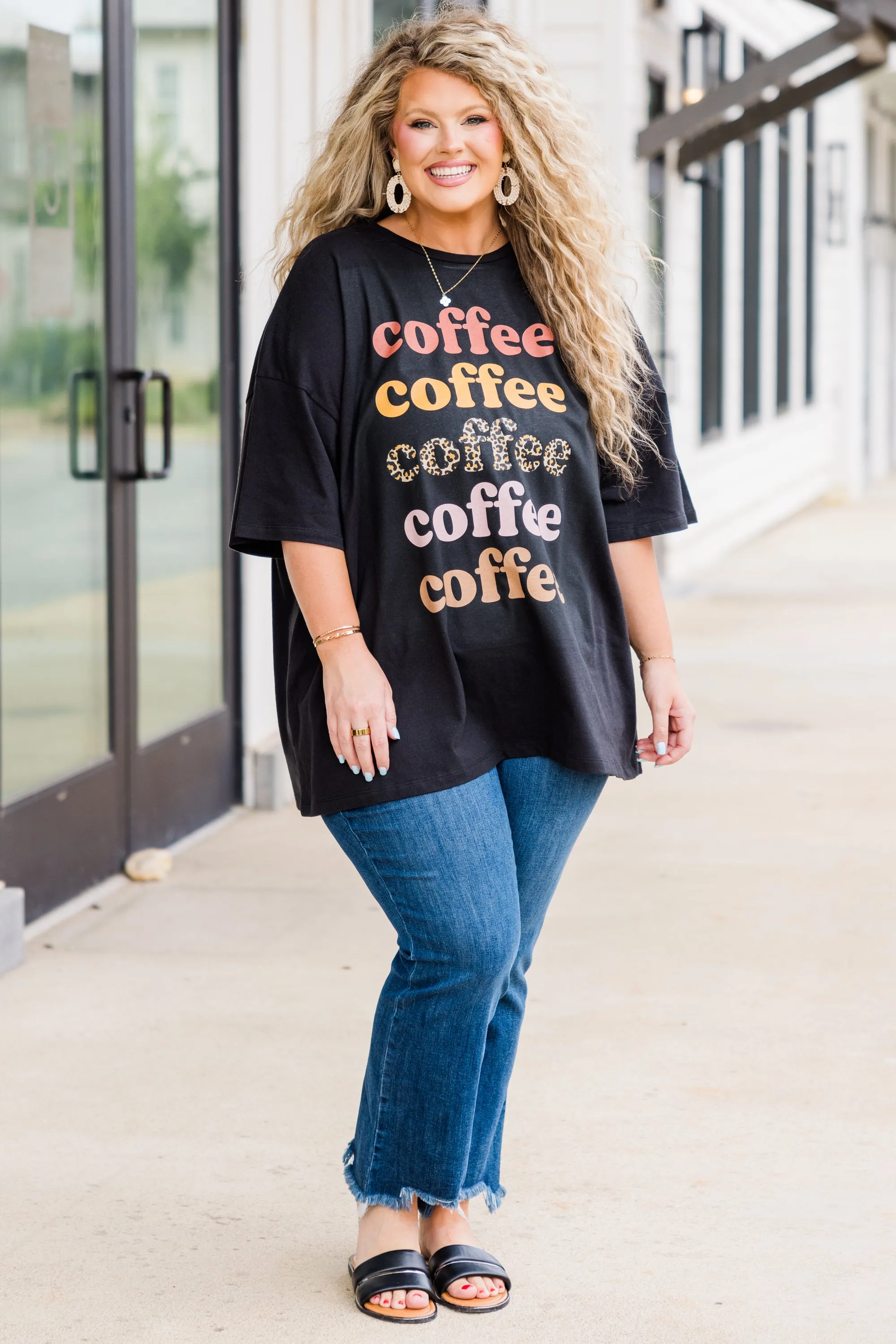 Coffee Lover Boyfriend Tee, Black