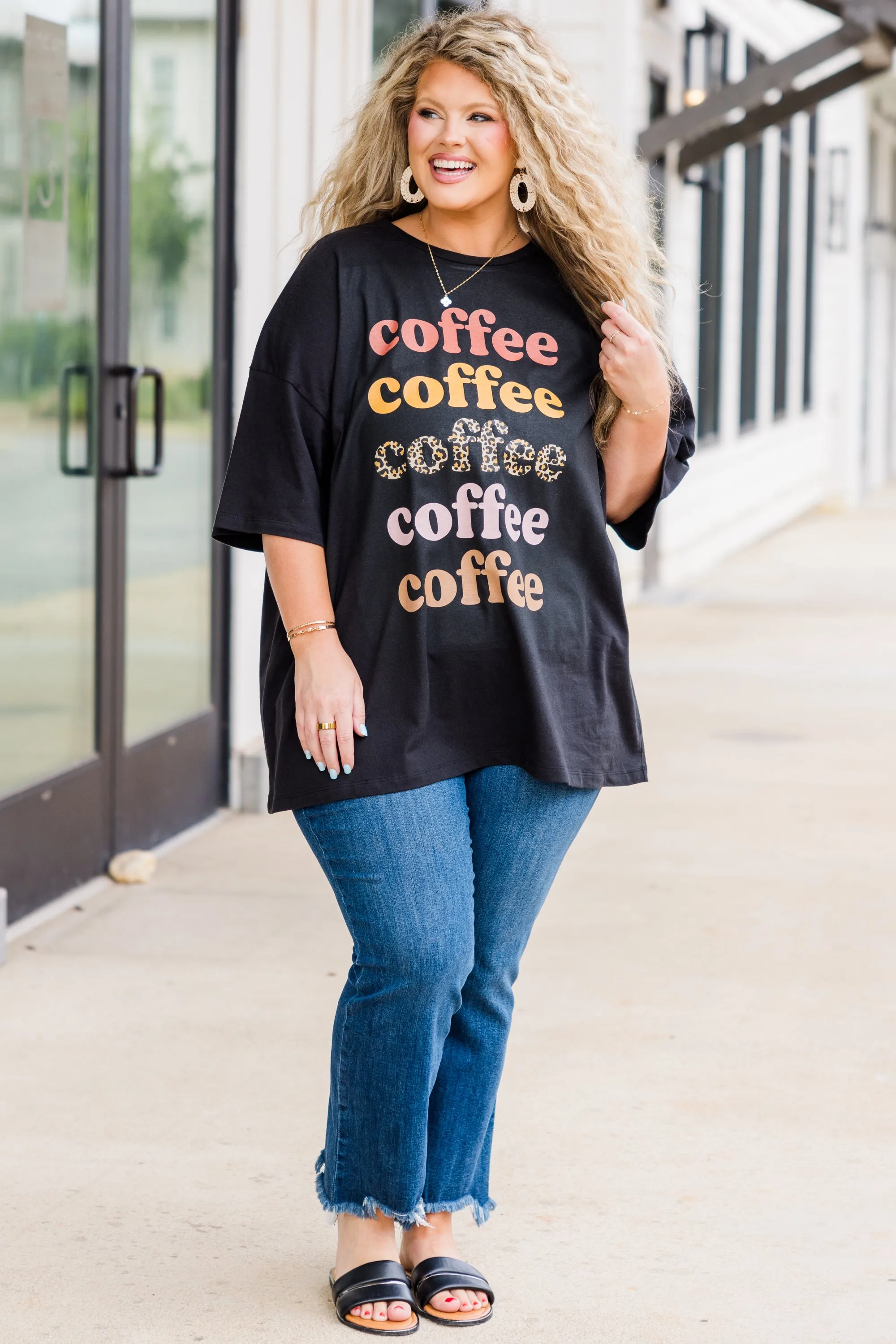 Coffee Lover Boyfriend Tee, Black