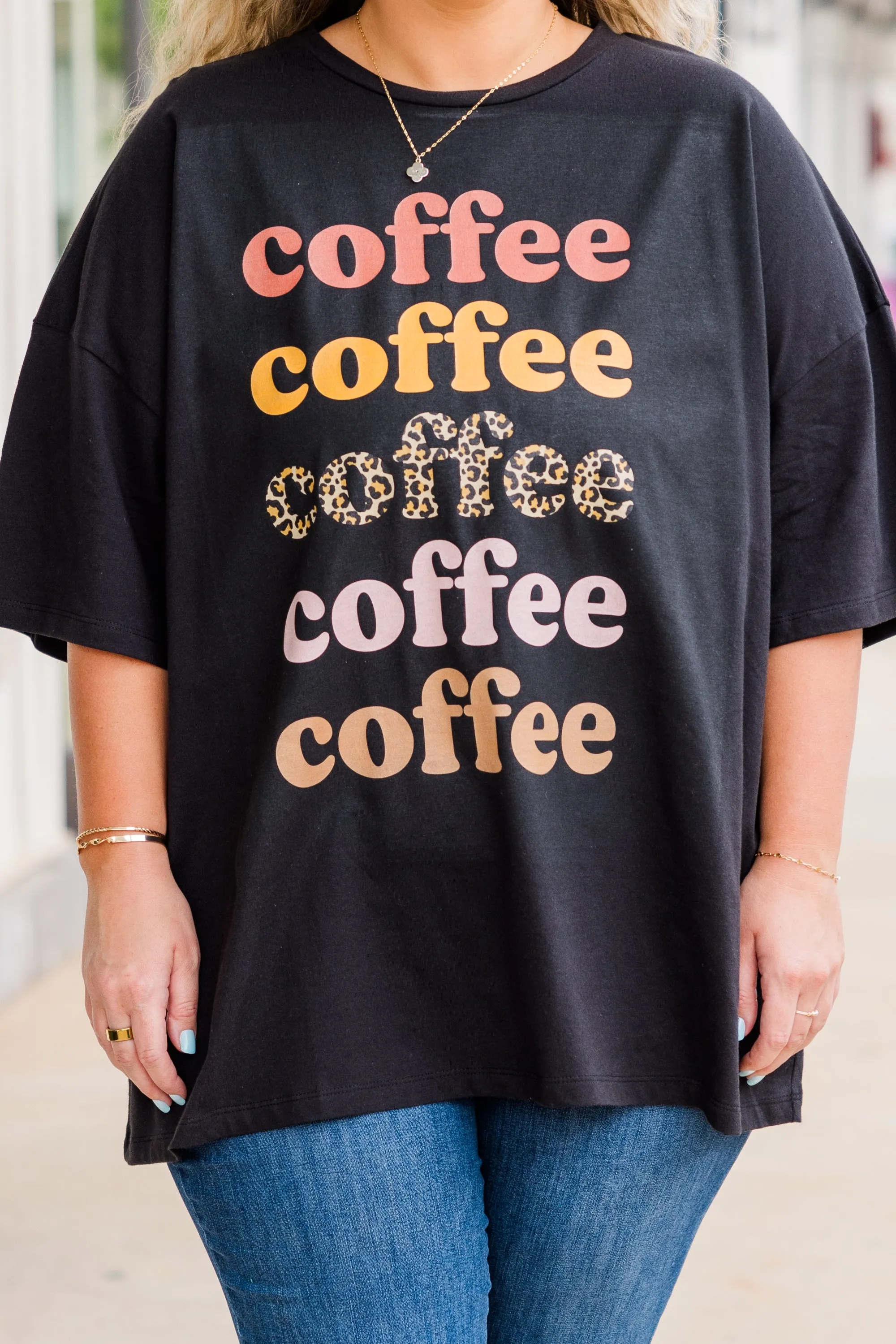 Coffee Lover Boyfriend Tee, Black