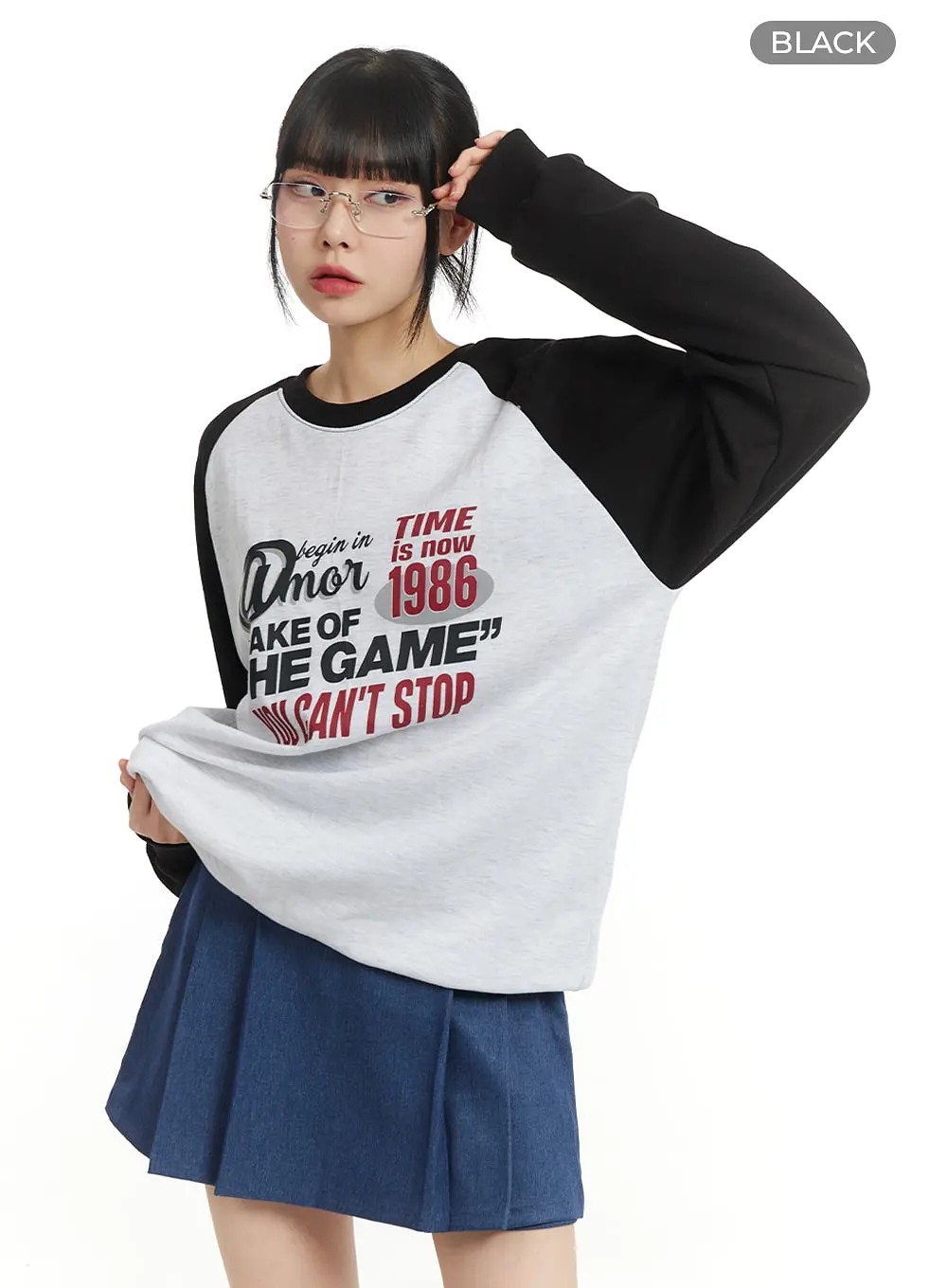 Cozy Graphic Lettering Crew Neck Sweatshirt IM406