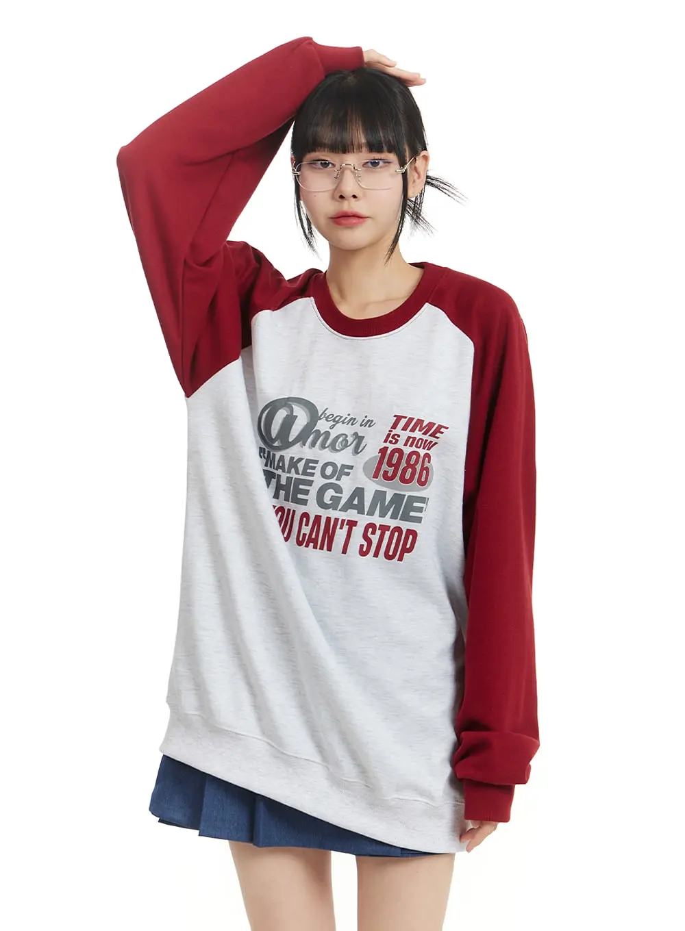 Cozy Graphic Lettering Crew Neck Sweatshirt IM406