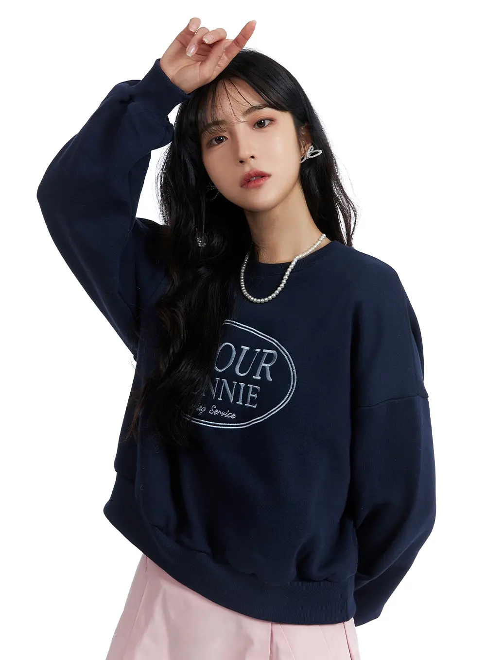 Crew Neck Lettering Sweatshirt OJ424