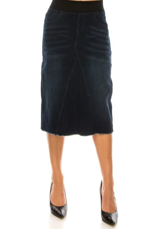 Debbie A-Line Dark Wash Style Jean Skirt