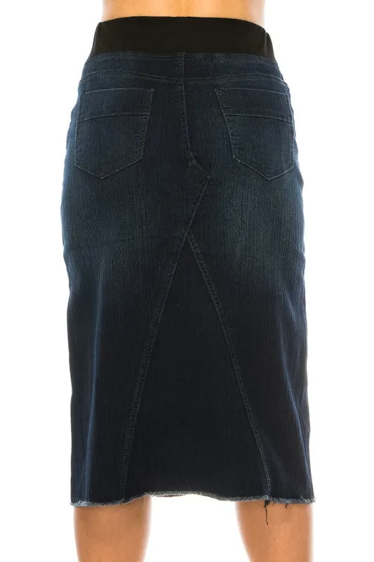 Debbie A-Line Dark Wash Style Jean Skirt