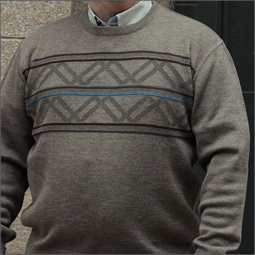 DG's Beige Pattern Crew Neck^