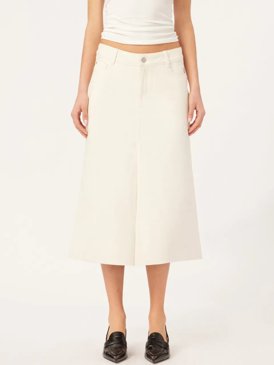 DL1961 Alma A-Line Skirt, White