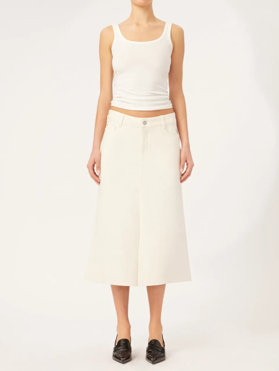 DL1961 Alma A-Line Skirt, White