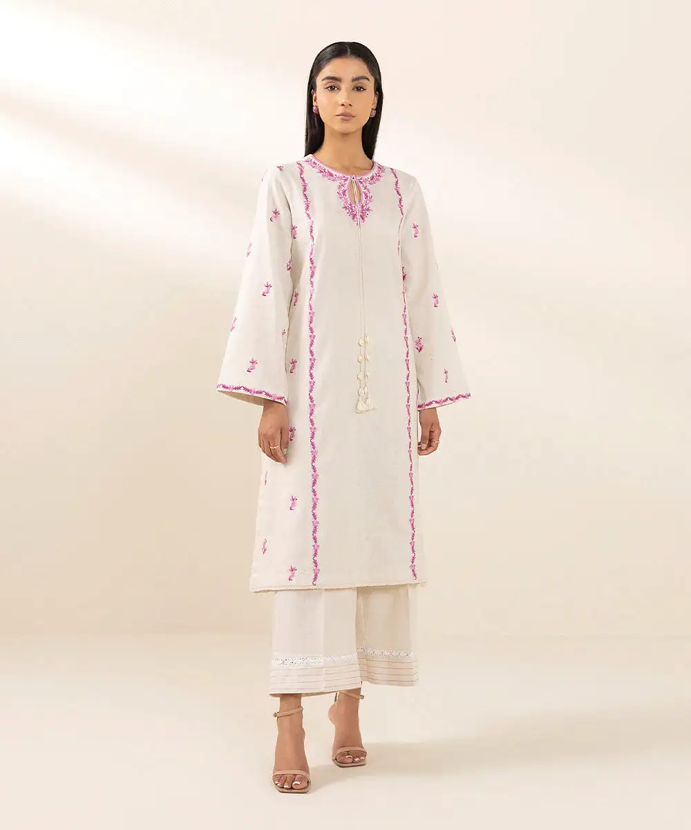 Embroidered Cotton Linen Shirt