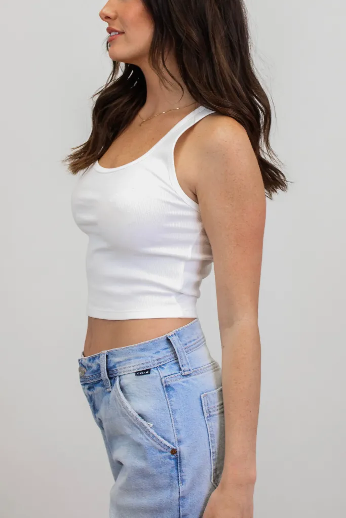 Essy Rib Tank in White by Z Supply