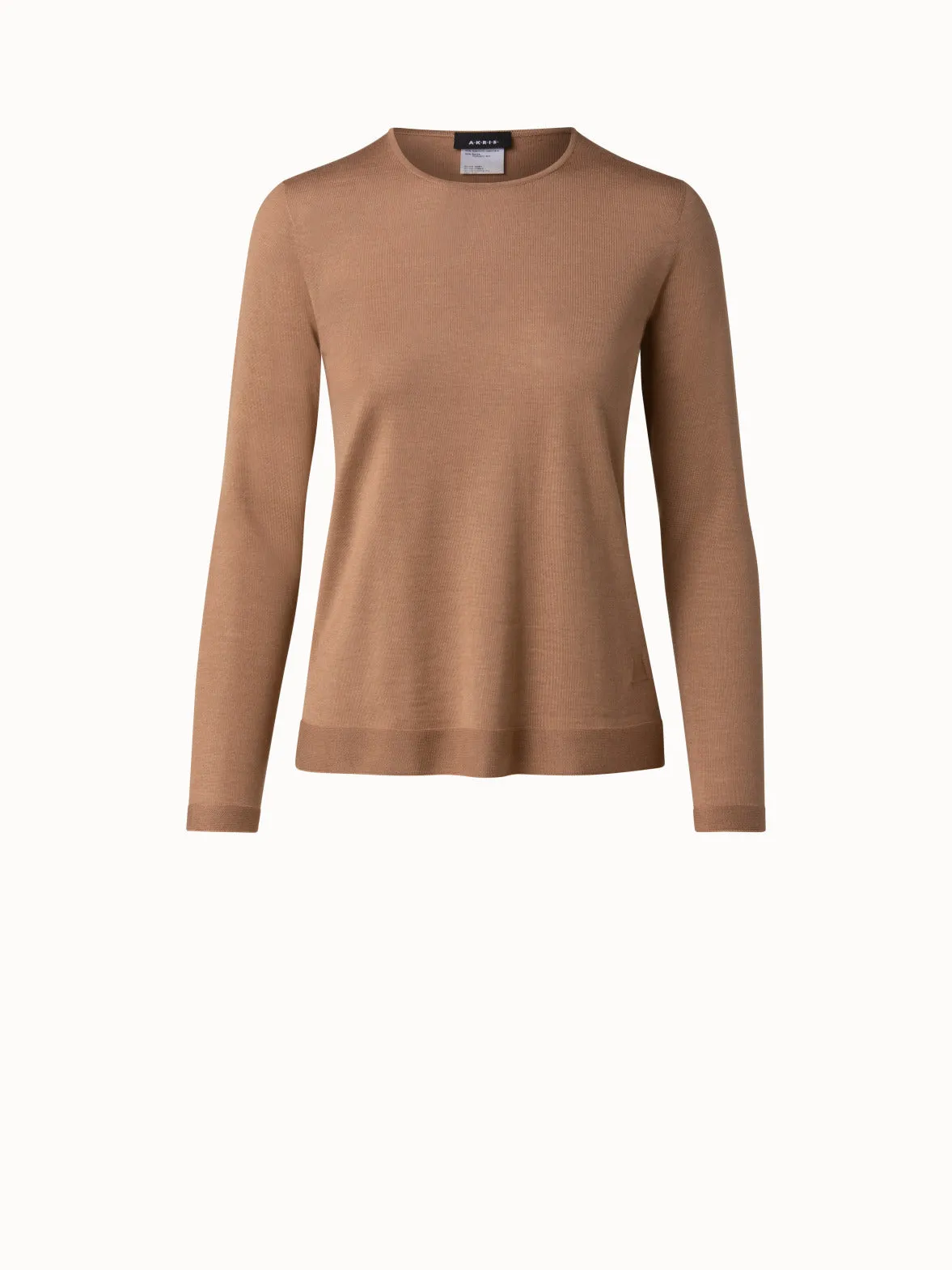 Fine gauge cashmere silk pullover